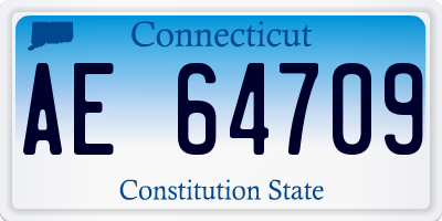 CT license plate AE64709