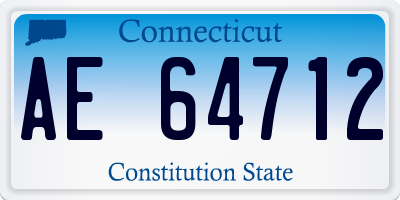 CT license plate AE64712