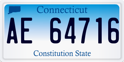 CT license plate AE64716