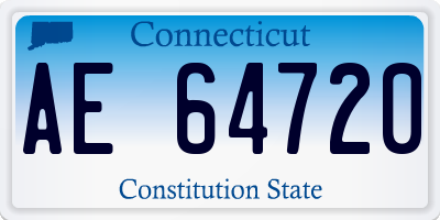 CT license plate AE64720