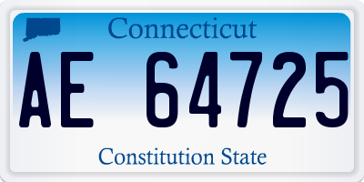 CT license plate AE64725