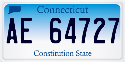 CT license plate AE64727