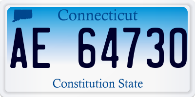 CT license plate AE64730