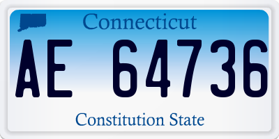 CT license plate AE64736