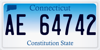 CT license plate AE64742