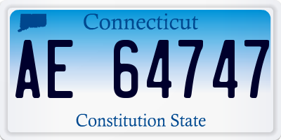 CT license plate AE64747