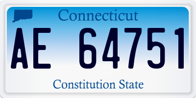 CT license plate AE64751