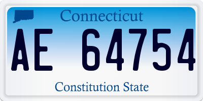 CT license plate AE64754