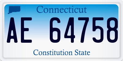 CT license plate AE64758