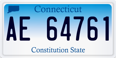 CT license plate AE64761