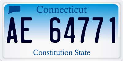 CT license plate AE64771