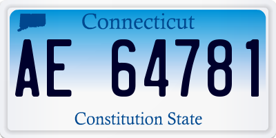 CT license plate AE64781
