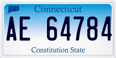 CT license plate AE64784