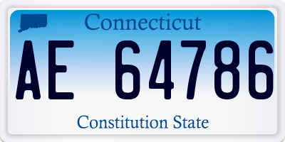 CT license plate AE64786