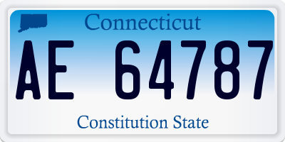 CT license plate AE64787