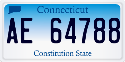 CT license plate AE64788