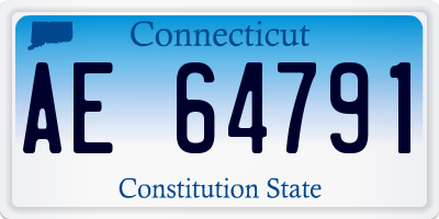 CT license plate AE64791