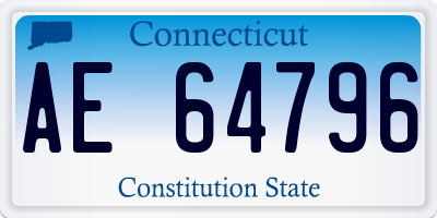 CT license plate AE64796