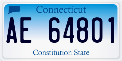 CT license plate AE64801