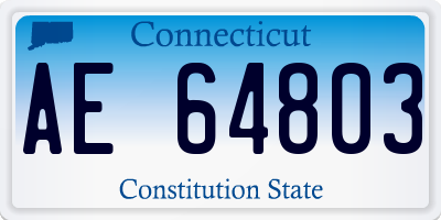 CT license plate AE64803