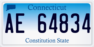CT license plate AE64834
