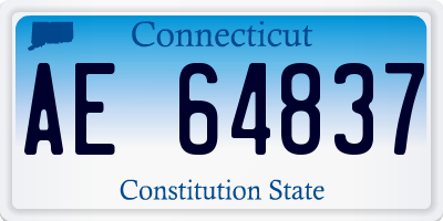 CT license plate AE64837