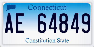 CT license plate AE64849