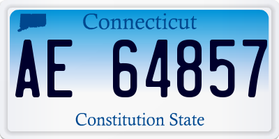CT license plate AE64857