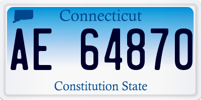 CT license plate AE64870