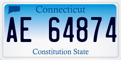 CT license plate AE64874