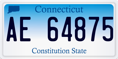 CT license plate AE64875