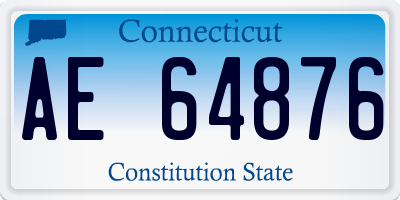 CT license plate AE64876