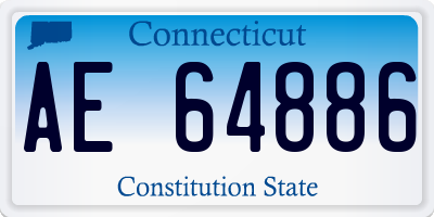 CT license plate AE64886