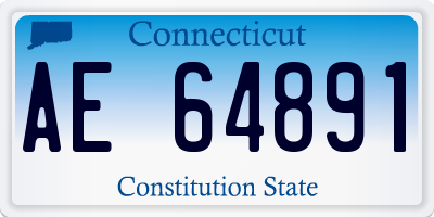 CT license plate AE64891