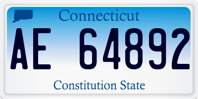 CT license plate AE64892