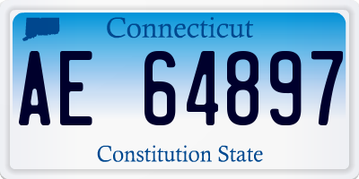 CT license plate AE64897