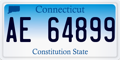 CT license plate AE64899