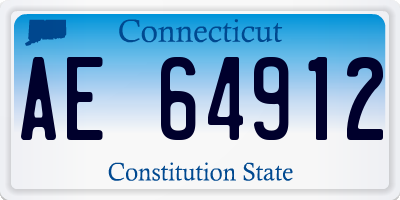 CT license plate AE64912