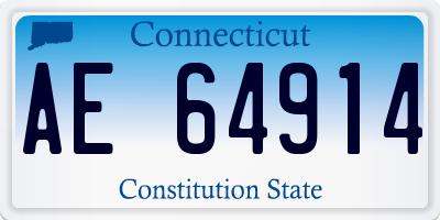 CT license plate AE64914