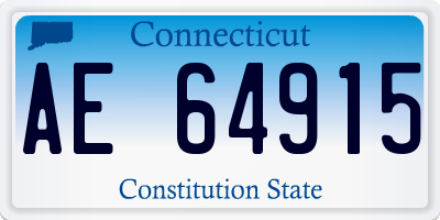 CT license plate AE64915