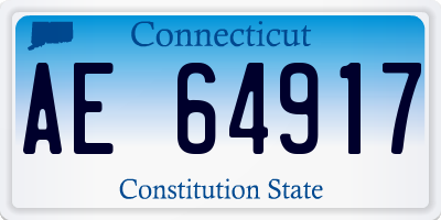 CT license plate AE64917