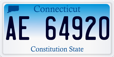 CT license plate AE64920