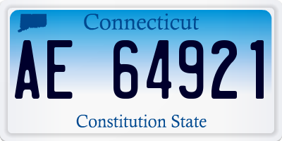 CT license plate AE64921
