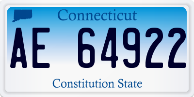 CT license plate AE64922