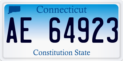 CT license plate AE64923