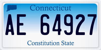 CT license plate AE64927