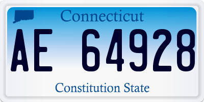 CT license plate AE64928