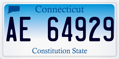 CT license plate AE64929