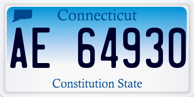 CT license plate AE64930
