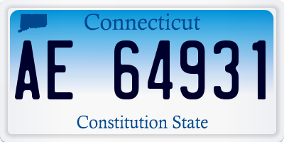 CT license plate AE64931